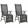 vidaXL Chaises inclinables de jardin lot de 2 Textil&egrave;ne et aluminium