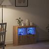 vidaXL Buffet LED Marron 81 x 37 x 66,5 cm Bois d'ing&eacute;nierie
