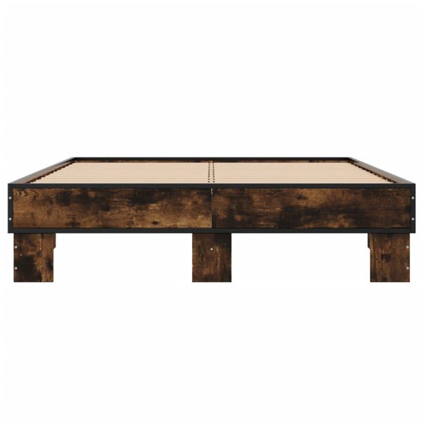 vidaXL Cadre de lit sans matelas ch&ecirc;ne fum&eacute; 120x190 cm