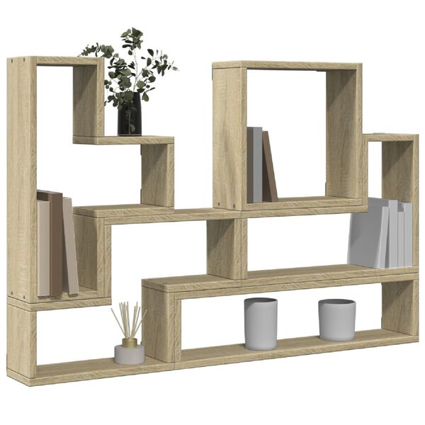 vidaXL &Eacute;tag&egrave;re murale ch&ecirc;ne sonoma 96x12x64 cm bois d&rsquo;ing&eacute;nierie