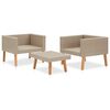 vidaXL Salon de jardin 3 pcs avec coussins R&eacute;sine tress&eacute;e Beige