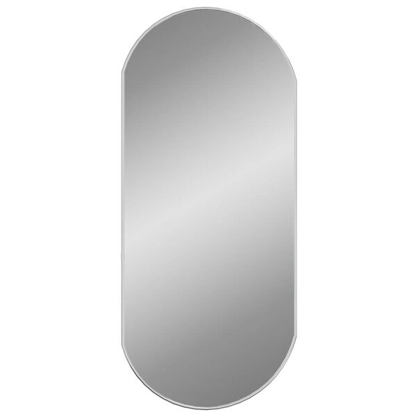 vidaXL Miroir mural Argent&eacute; 90x40 cm Ovale