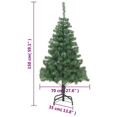 vidaXL Arbre de Noël artificiel avec support 150 cm 380 branches