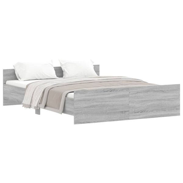 vidaXL Cadre de lit sans matelas sonoma gris 160x200 cm