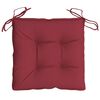 vidaXL Coussins de chaise lot de 2 rouge bordeaux 40x40x7 cm