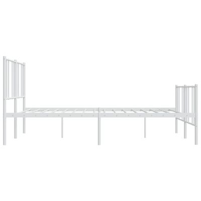 vidaXL Cadre de lit métal sans matelas et pied de lit blanc 200x200 cm