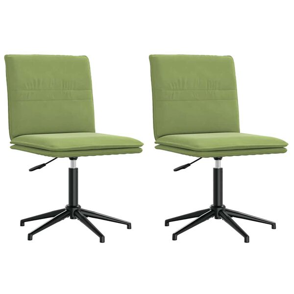 vidaXL Chaises &agrave; manger lot de 2 Vert clair Velours