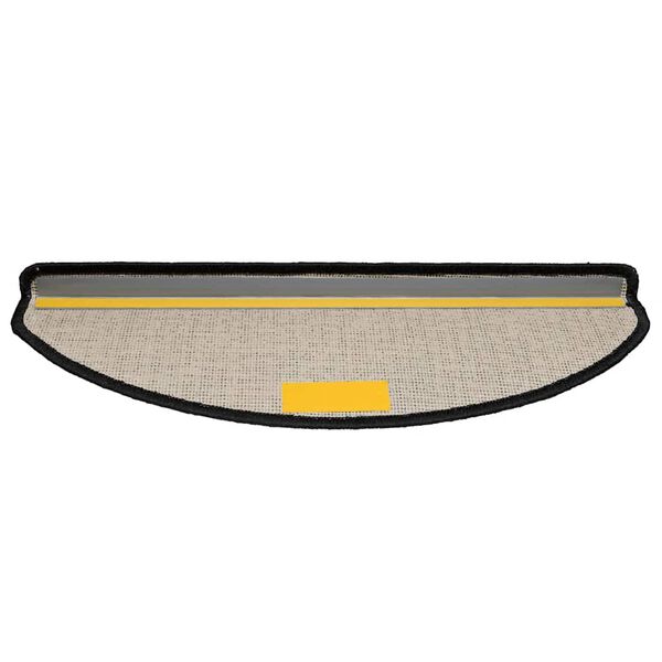 vidaXL Tapis d'escalier 30 pi&egrave;ces 65 x 21 x 4 cm Noir Demi-rond Grand