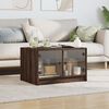 vidaXL Table basse avec portes en verre ch&ecirc;ne marron 68x50x42 cm