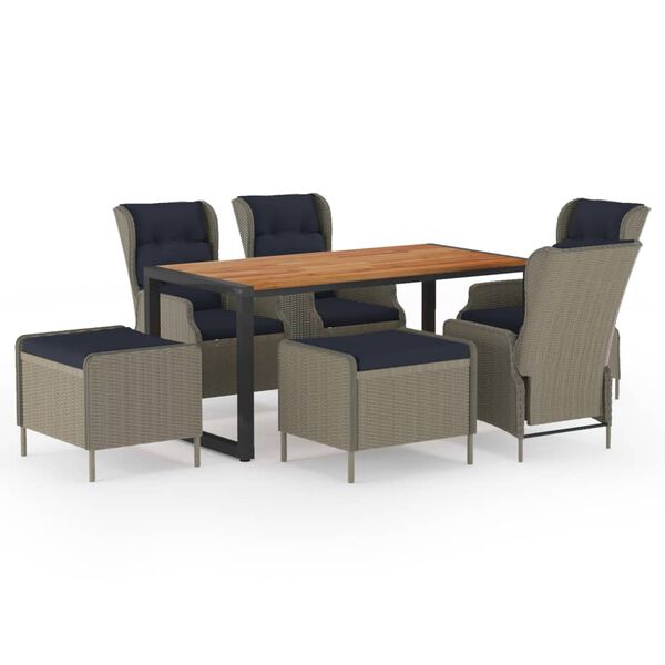 vidaXL Ensemble &agrave; manger de jardin 7 pcs Marron