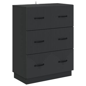 vidaXL Armoire &agrave; tiroirs Noir 66 x 34,5 x 87 cm Bois d'ing&eacute;nierie