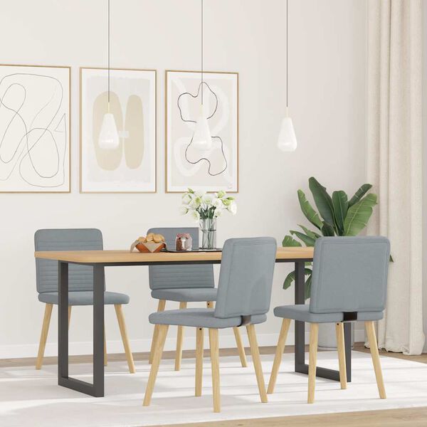 vidaXL Chaises &agrave; manger lot de 4 gris clair tissu