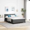 vidaXL Lit &agrave; ressorts avec matelas Gris fonc&eacute; 160 x 200 cm tissu