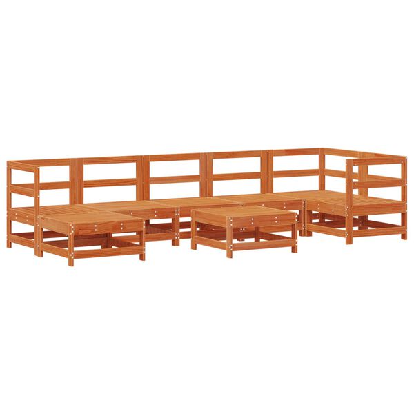 vidaXL Ensemble de salon de jardin 8 pcs Brun Cir&eacute; Pin massif