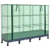 vidaXL Jardini&egrave;re de jardin avec couverture de serre et roues 4 pc PP