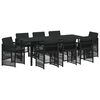vidaXL Ensemble de salle &agrave; manger pour jardin 9 pcs Noir