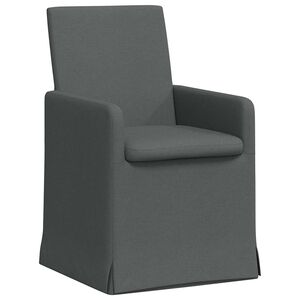 vidaXL Chaises de salle &agrave; manger 2 pc tissu Gris fonc&eacute; 57 x 67 x 95 cm