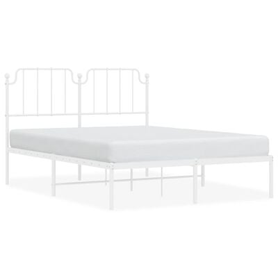 vidaXL Cadre de lit métal sans matelas et tête de lit blanc 140x190 cm