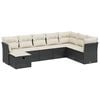 vidaXL Salon de jardin 8 pcs avec coussins noir r&eacute;sine tress&eacute;e