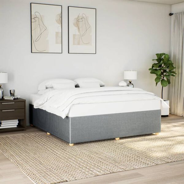 vidaXL Cadre de lit sans matelas gris clair 180x200 cm tissu