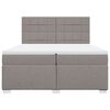 vidaXL Sommier &agrave; lattes de lit avec matelas Taupe 200x200 cm Tissu
