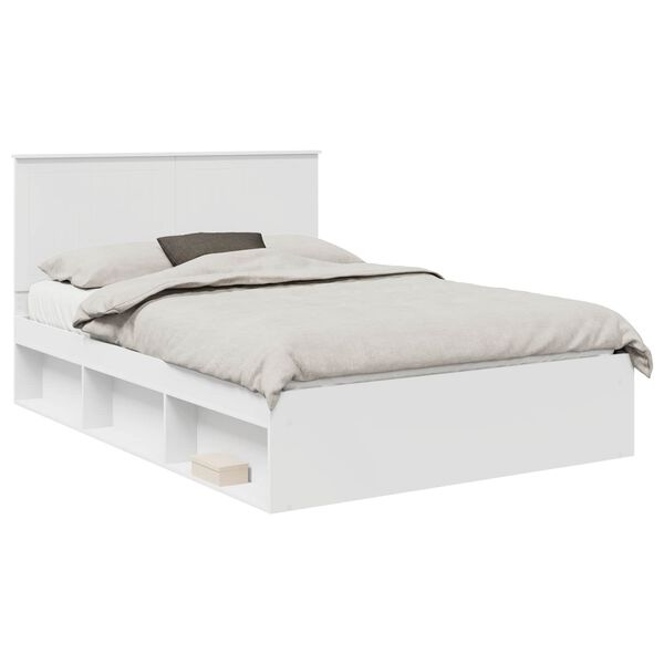vidaXL Cadre de lit Blanc 140 x 190 cm Bois de pin massif