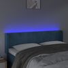 vidaXL T&ecirc;te de lit &agrave; LED Bleu fonc&eacute; 147x16x78/88 cm Velours