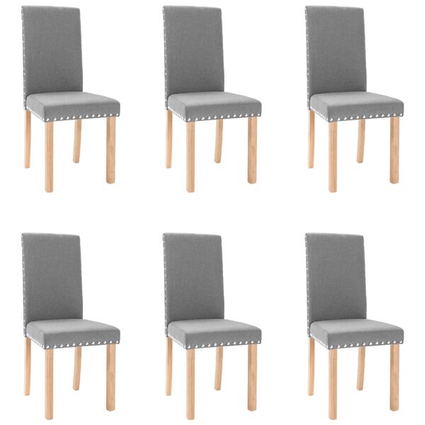 vidaXL Chaises &agrave; manger lot de 6 gris clair tissu