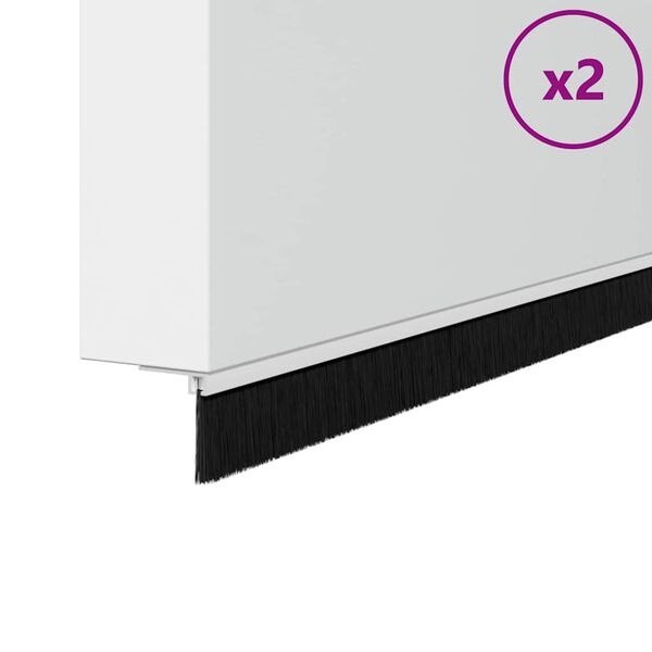 vidaXL Brosses d'&eacute;tanch&eacute;it&eacute; pour porte &agrave; visser 2 pcs Blanc 100 cm