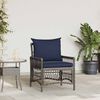 vidaXL Chaise de jardin avec coussin Gris 73 x 61 x 77 cm polyrotin