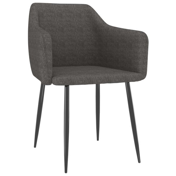vidaXL Chaises &agrave; manger lot de 2 gris fonc&eacute; tissu