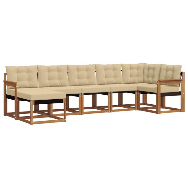 vidaXL Ensemble de canap&eacute;s d'ext&eacute;rieur 7 pcs Naturel et Beige