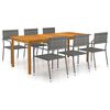vidaXL Ensemble &agrave; manger de jardin 7 pcs Gris