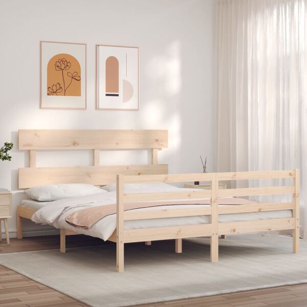 vidaXL Cadre de lit sans matelas bois massif