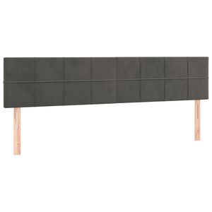 vidaXL T&ecirc;tes de lit Gris fonc&eacute; 180x5x78/88 cm Velours