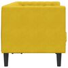 vidaXL Canap&eacute; Chesterfield avec traversins 2 places jaune velours