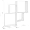 vidaXL &Eacute;tag&egrave;re murale cube Blanc brillant Bois d&rsquo;ing&eacute;nierie