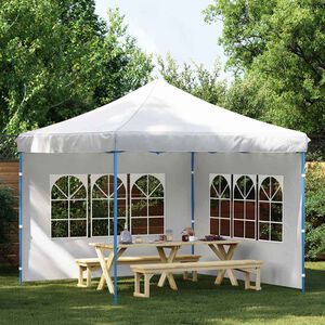 vidaXL Paroi de tente de r&eacute;ception 2 pcs avec fen&ecirc;tre PE Blanc