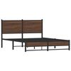vidaXL Cadre de lit en m&eacute;tal sans matelas ch&ecirc;ne marron 140x190 cm