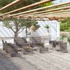 vidaXL Salon de jardin 8 pcs avec coussins r&eacute;sine tress&eacute;e gris