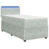 vidaXL Lit boxspring avec matelas Gris clair 80 x 200 cm Velours