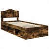 vidaXL Cadre de lit Ch&ecirc;ne fum&eacute; 75 x 190 cm Bois de pin massif