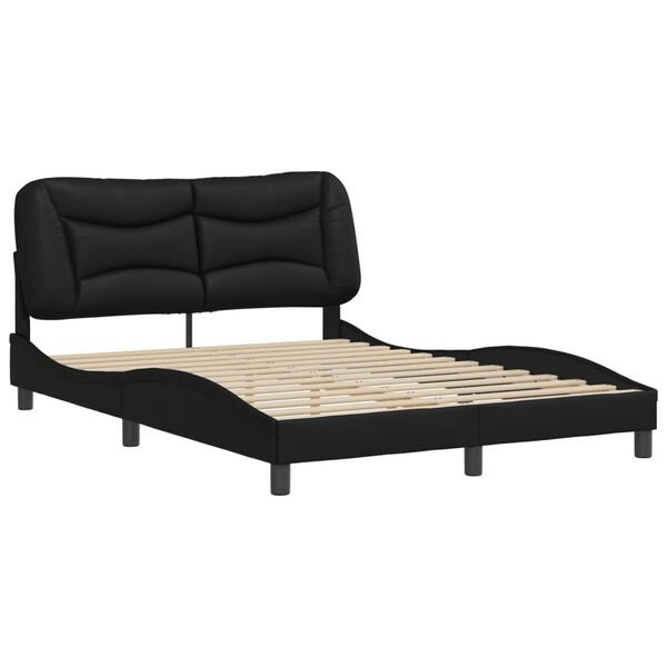 vidaXL Cadre de lit sans matelas Hvar noir 140x190 cm similicuir