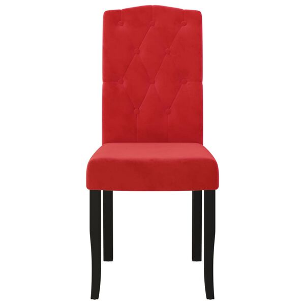 vidaXL Chaises &agrave; manger lot de 4 Rouge bordeaux Velours