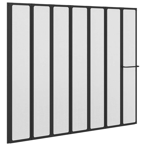 vidaXL Paroi de douche Autre Noir 168 x 140 cm Aluminium