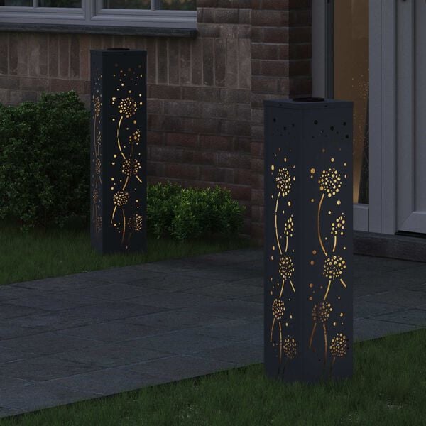 vidaXL Lumi&egrave;re de chemin LED solaire 2 pcs Anthracite