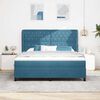 vidaXL Lit &agrave; ressorts avec matelas Bleu fonc&eacute; 200 x 180 cm Polyester