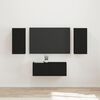 vidaXL Ensemble meuble TV Montage mural 6 pcs Noir Bois d'ing&eacute;nierie