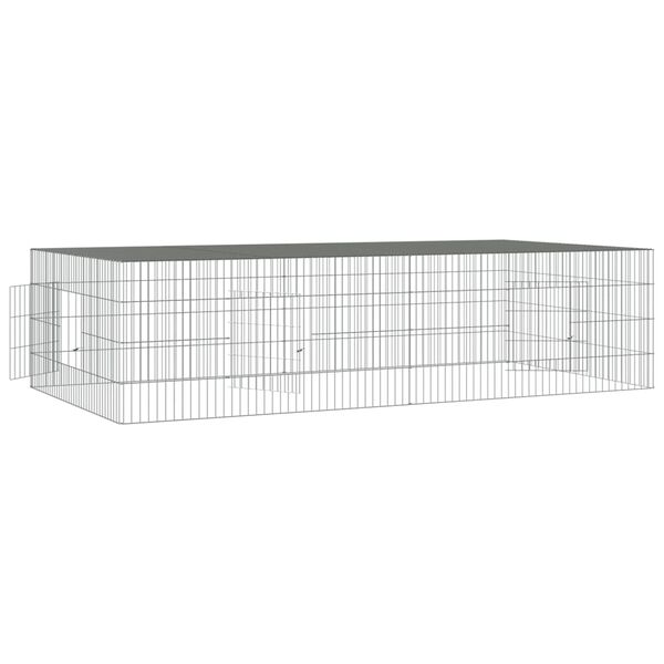 vidaXL Cage &agrave; lapin 2 panneaux 220x110x55 cm Fer galvanis&eacute;
