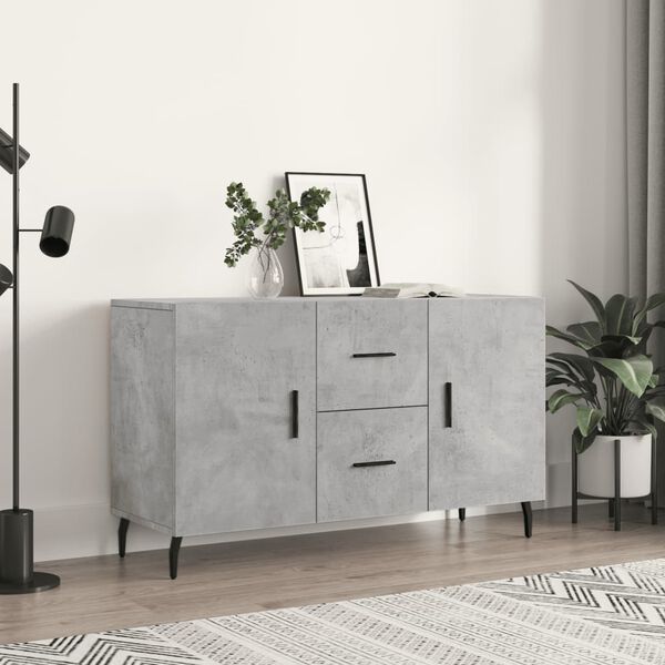 vidaXL Buffet gris b&eacute;ton 100x36x60 cm bois d'ing&eacute;nierie
